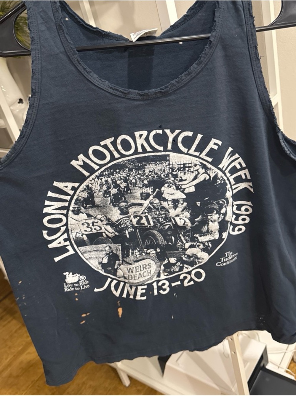 Laconia Motorcycle Week 1999 Navy Sleeveless Tank Top